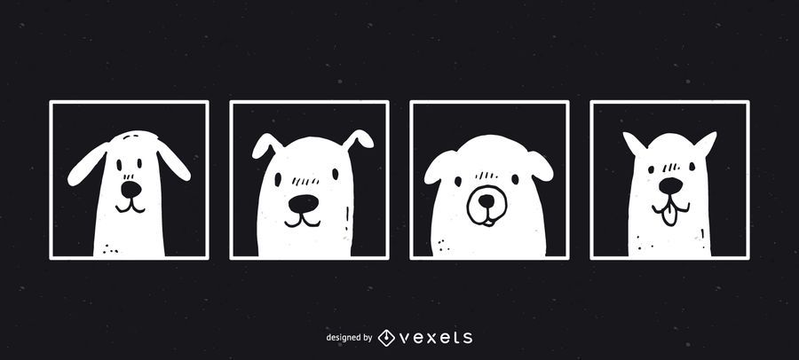 Cute Funny Dogs Illustration Design Cute Funny Dogs Illustration Design