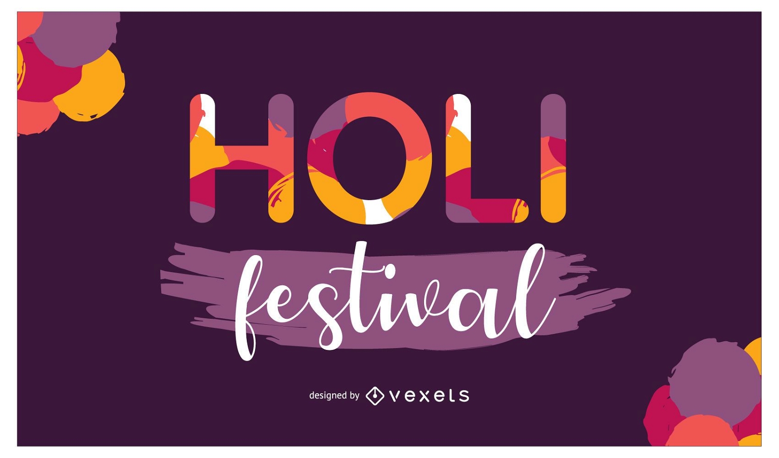 Holi Festival Schriftzug Design