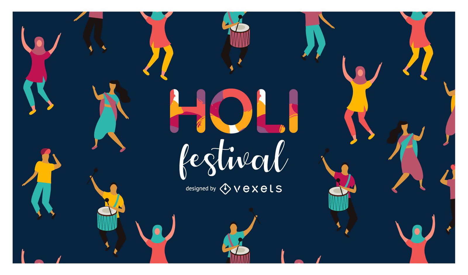 Ilustração do Festival Holi