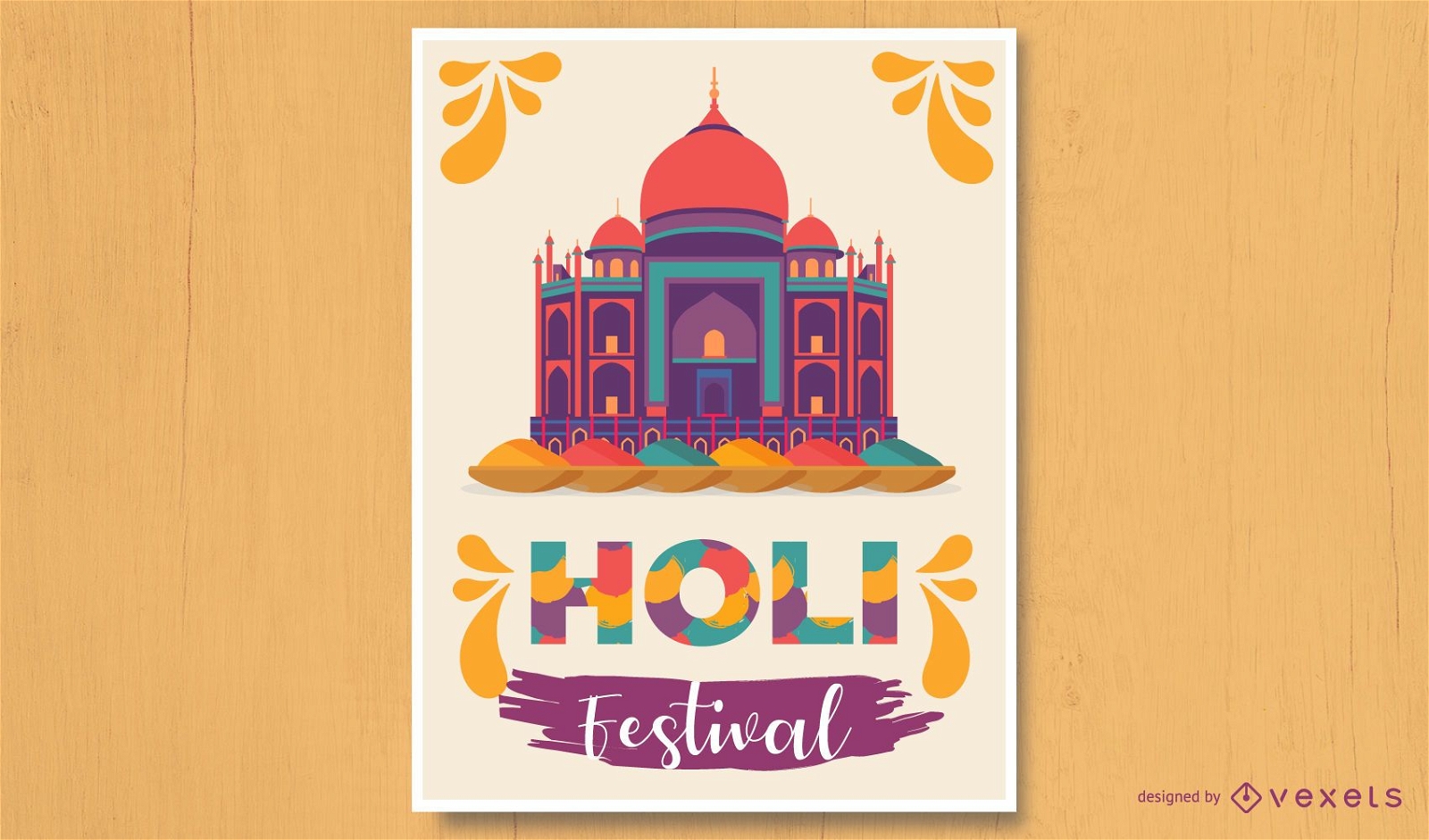 Diseño de carteles del festival Holi
