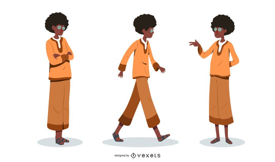 Homem, com, afro, ilustração, jogo Homem, com, afro, ilustração, jogo