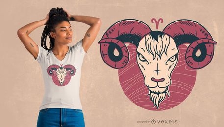 Diseño de camiseta Aries Zodiac