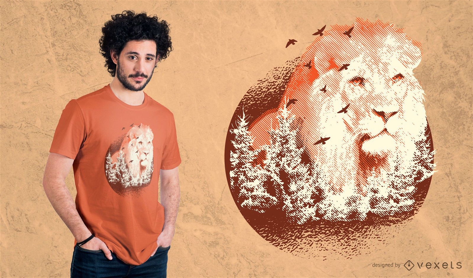 Design de camisetas do Forest Lion