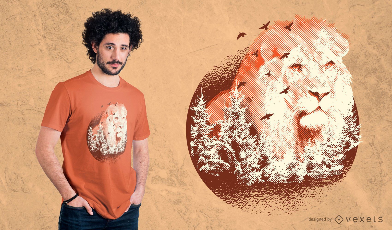 Forest Lion T-Shirt Design