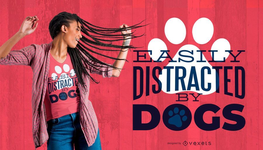 Distraído por el diseño de la camiseta de los perros Distraído por el diseño de la camiseta de los perros