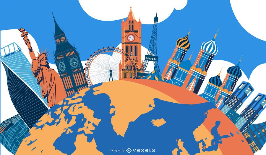 Monumentos del mundo Diseño Ilustración Monumentos del mundo Diseño Ilustración