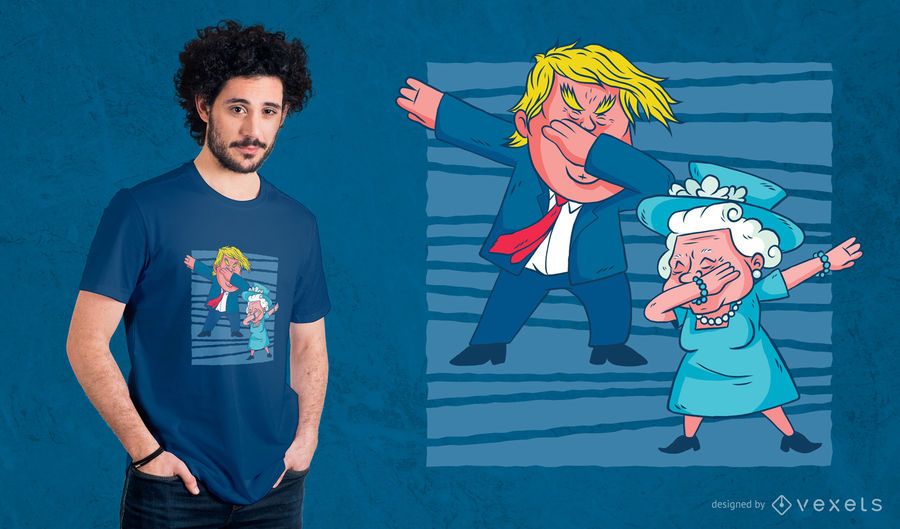 Trump & Queen Dabbing T-Shirt Design Trump & Queen Dabbing T-Shirt Design