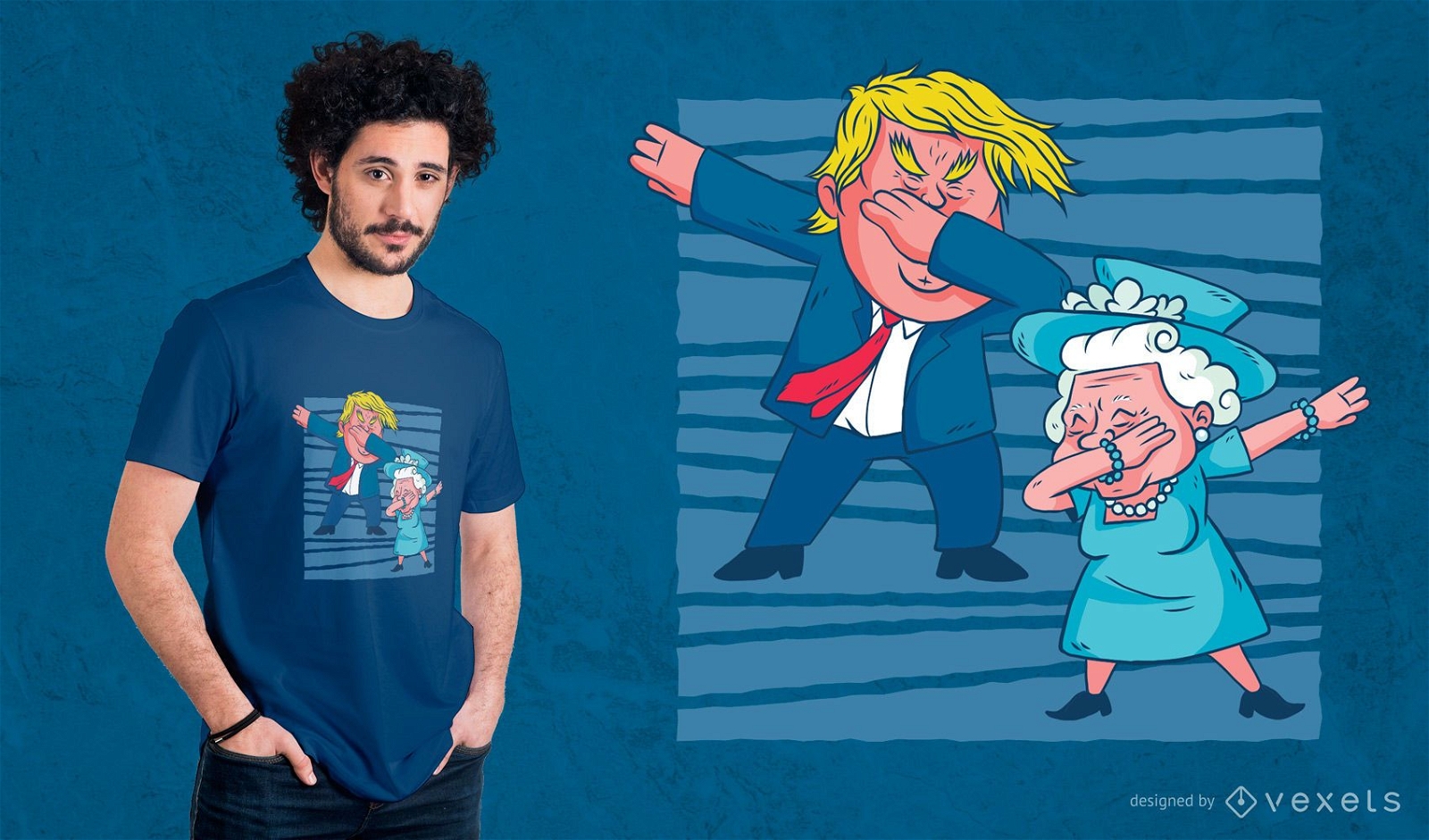 Trump & Queen Dabbing T-Shirt Design
