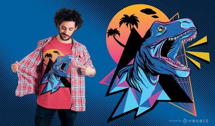 Neon dinosaur t-shirt design