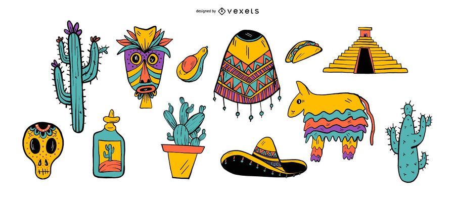 Conjunto de ilustración del Cinco de Mayo Conjunto de ilustración del Cinco de Mayo