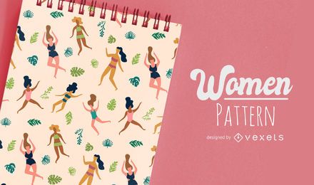 Diseño de patrón de mujeres planas