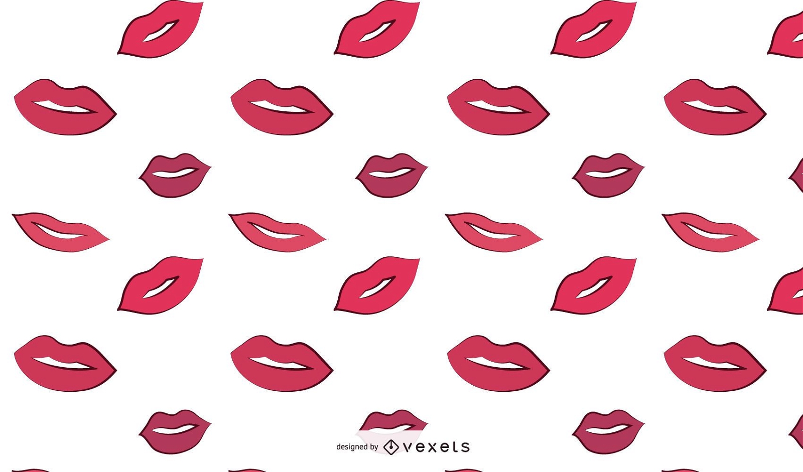 Diseño de patrón de labios de mujer