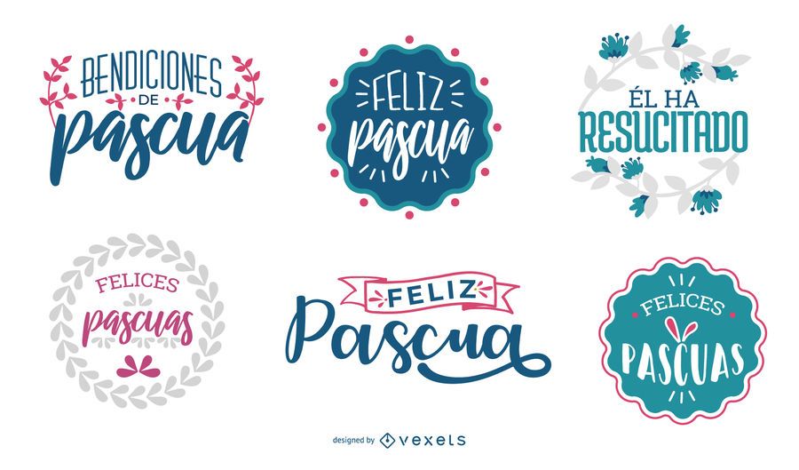 Feliz Pascua letras diseño conjunto Feliz Pascua letras diseño conjunto