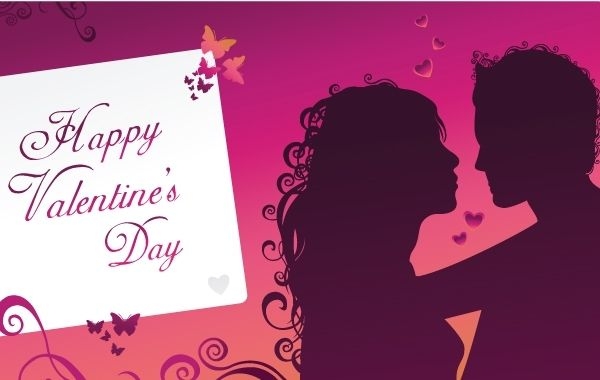 Purple Happy Valentine's day greeting card