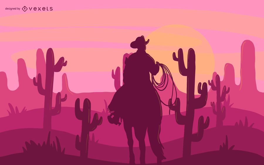 Desert Cowboy Illustration Desert Cowboy Illustration