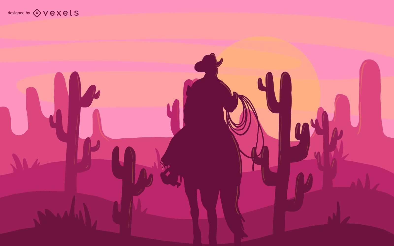 Desert Cowboy Illustration 