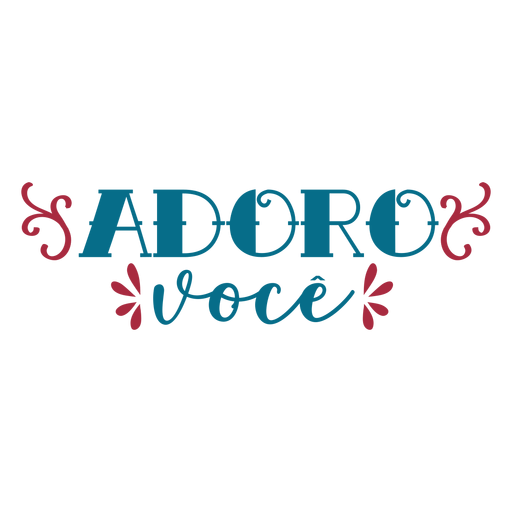Adora voce texto en portugués pegatina Diseño PNG