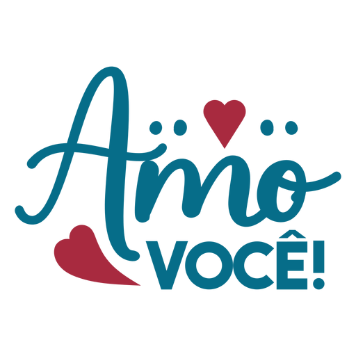 Amor voce portugiesischer Textherzaufkleber PNG-Design
