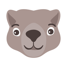 Beaver head flat sticker Desenho PNG