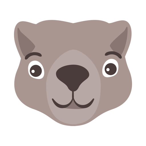 Beaver head flat sticker PNG Design