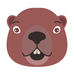 Adesivo de dente achatado de cabeça de castor Desenho PNG