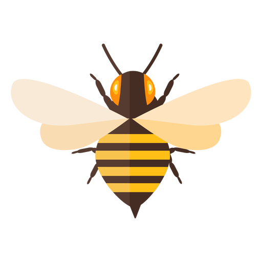Listra de abelha com picada de asa de vespa plana Desenho PNG