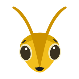Bee wasp happy head flat sticker PNG Design