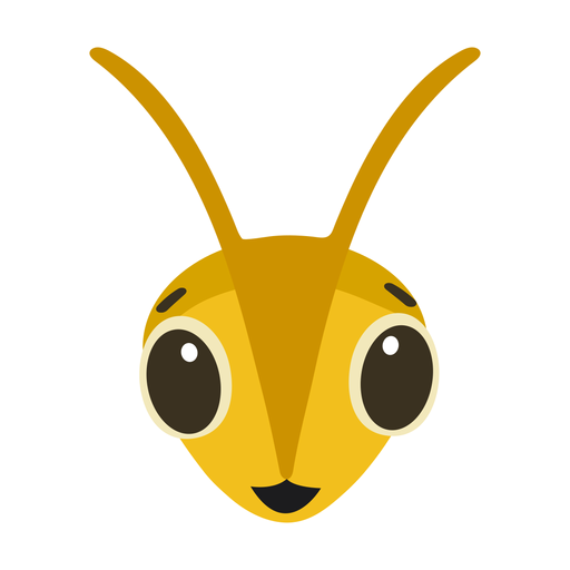 Bee wasp happy head flat sticker PNG Design