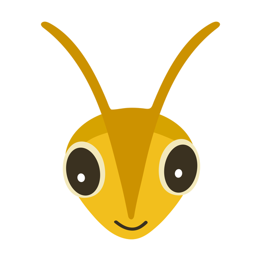 Bee wasp head flat sticker PNG Design