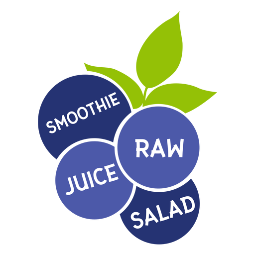 Blueberry leaf smoothie raw juice salad flat PNG Design