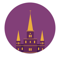Kathedrale Saint Louis New Orleans Cross Dach Gebäude flach PNG-Design