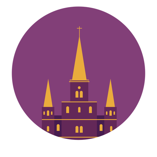 Kathedrale Saint Louis New Orleans Cross Dach Geb?ude flach PNG-Design
