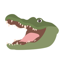 Krokodil Alligator Fang flache Aufkleber PNG-Design