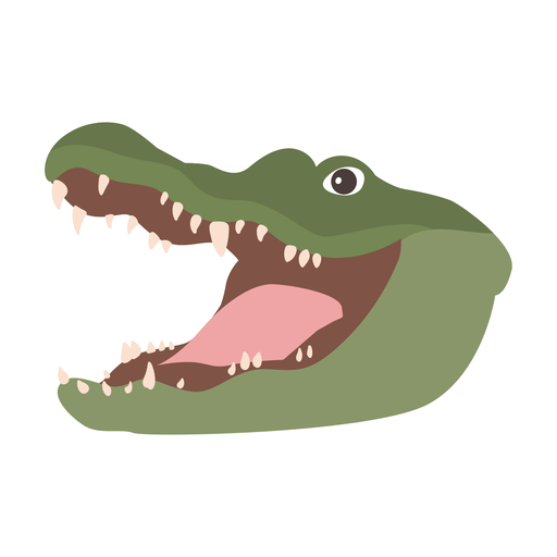 Autocolante de crocodilo crocodilo com presa plana Desenho PNG