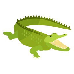Crocodile alligator jaws tail fang flat PNG Design