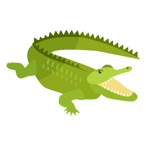 Krokodil Alligator Kiefer Schwanz Fang flach PNG-Design