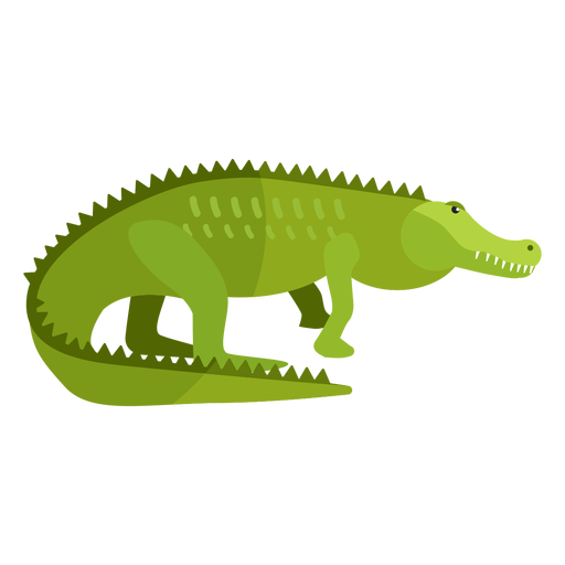 Crocodile alligator tail fang flat PNG Design