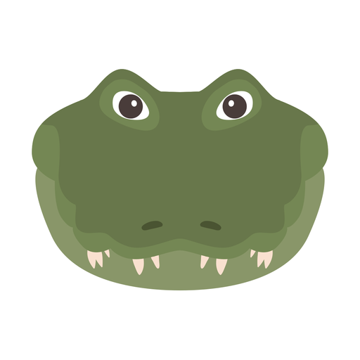 Krokodilkopf Alligator Fang flache Aufkleber PNG-Design
