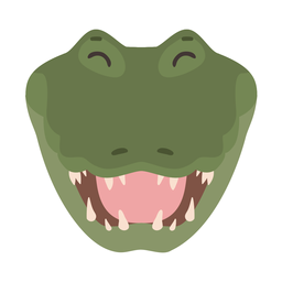 Autocolante de crocodilo com presas de crocodilo a rir Desenho PNG Transparent PNG