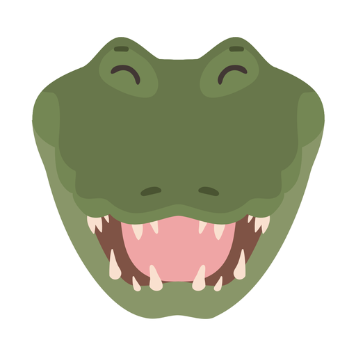 Crocodile laugh alligator fang flat sticker PNG Design