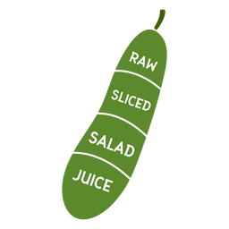 Cucumber raw sliced salad juice flat PNG Design