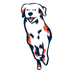 Dog puppy run stroke duotone PNG Design