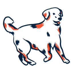 Dog puppy tail stroke duotone PNG Design