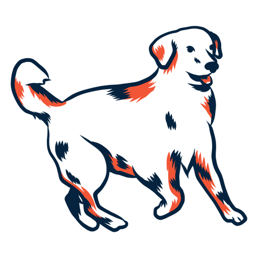 Dog puppy tail stroke duotone PNG Design
