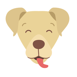 Etiqueta engomada plana de la oreja de la lengua del perrito del perro Etiqueta engomada plana de la oreja de la lengua del perrito del perro