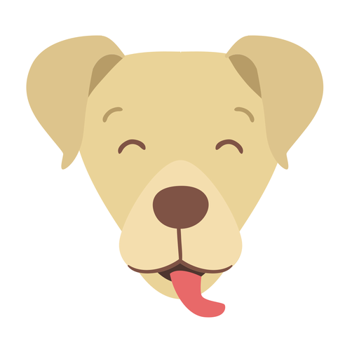 Dog puppy tongue ear flat sticker PNG Design