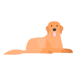 Dog puppy tongue tail ear flat PNG Design
