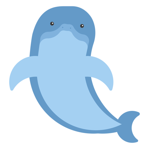 Nadadeira de golfinho nadando cauda plana arredondada geom?trica