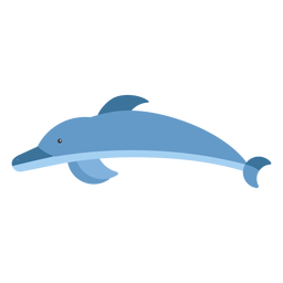 Dolphin flipper tail swimming flat rounded geometric PNG Design Transparent PNG