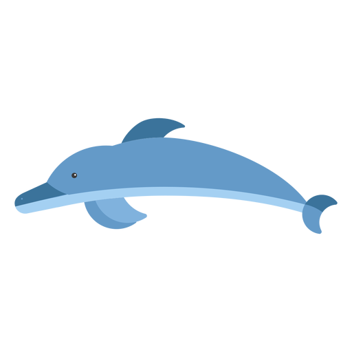 Cauda nadadeira de golfinho nadando plana arredondada geométrica Desenho PNG